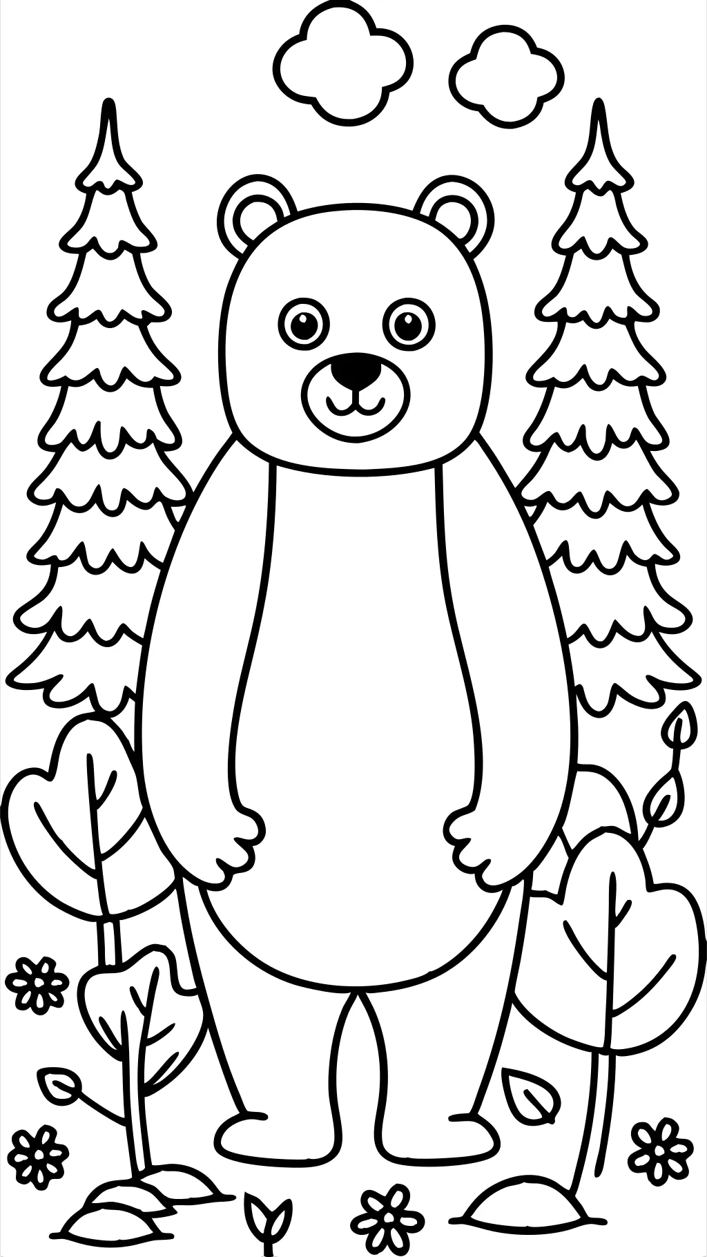 Page de livre de coloriage d’ours